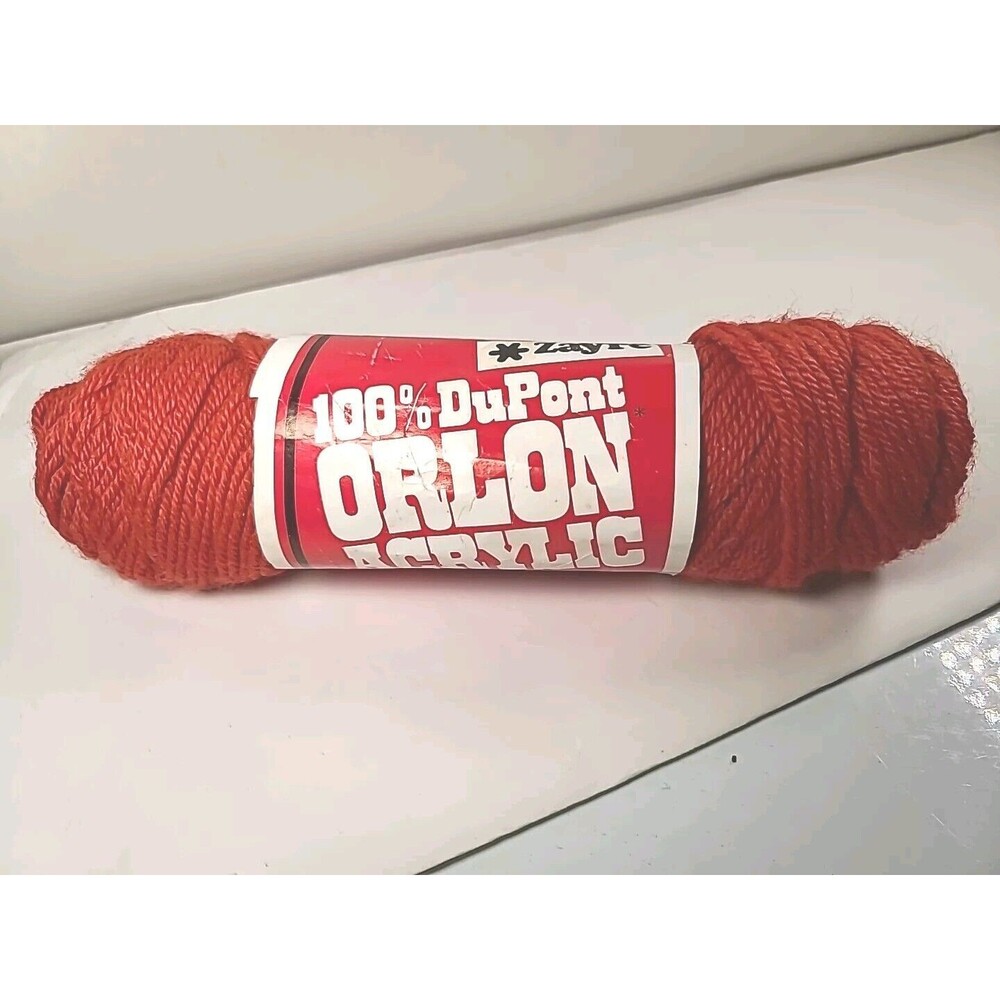NWT Vintage Zayre 315 Rust ( Orange)  4 Ply Worsened Orlon Acrylic Yarn